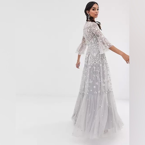 RARE FIND Needle & Thread Dragonfly Maxi Dress in Dusk Blue Size 4 - Picture 2 of 10